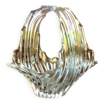 Centre de table en cristal d'art vase coupe vintage décoration panier