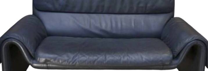 High-end black leather sofa, luxury De Sede sofa