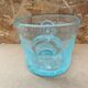 Antique BIOT Style Ice Bucket Blue Bubble Blown Glass Vintage #B620