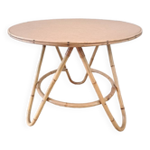 Vintage bamboo and rattan round table