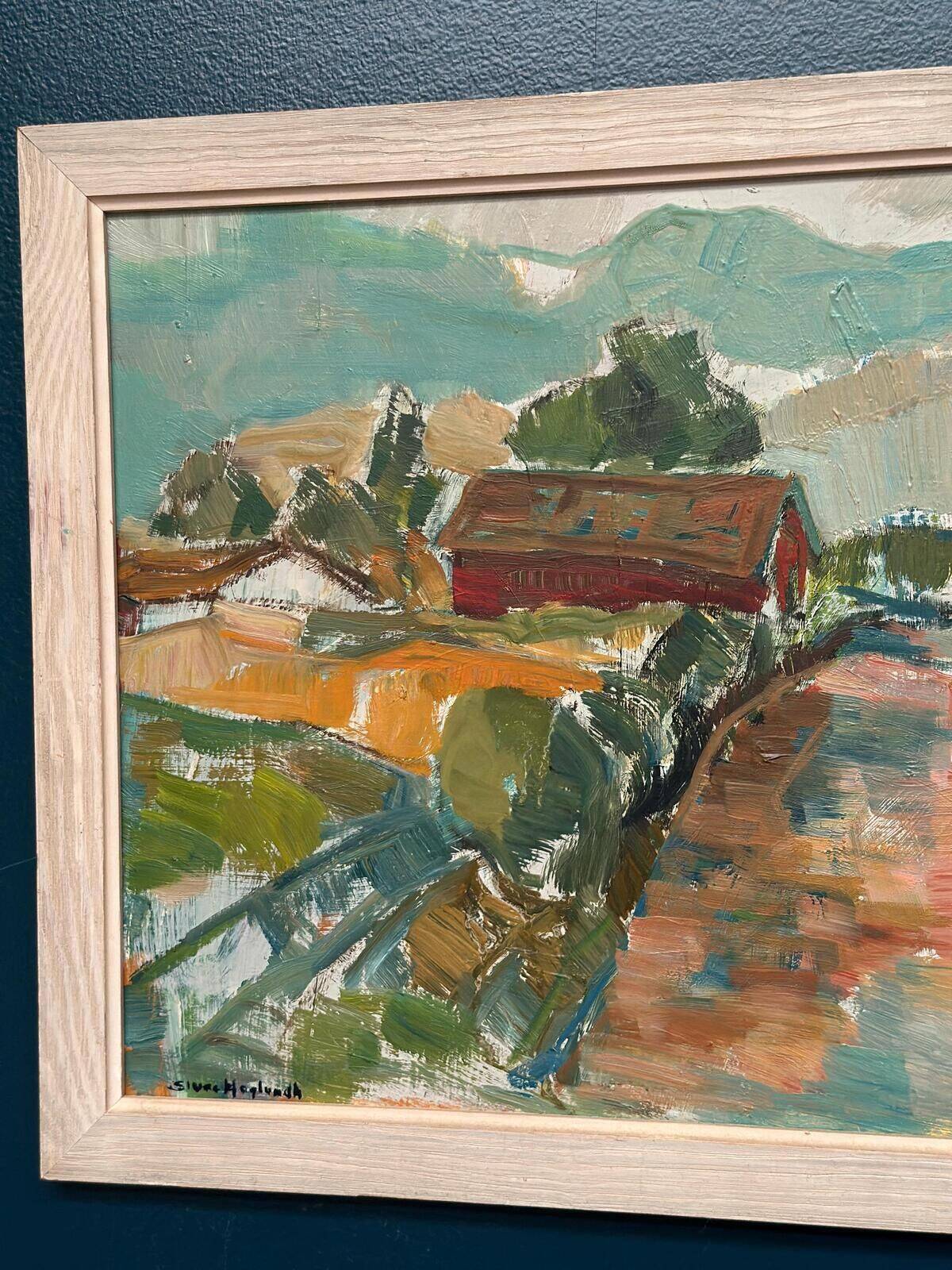 Original Swedish Oil On Panel – “Landscape” By Sture Haglundh – Signed – Vintage & Framed – 70 × 37.5 Cm (27.6" × 14.8")