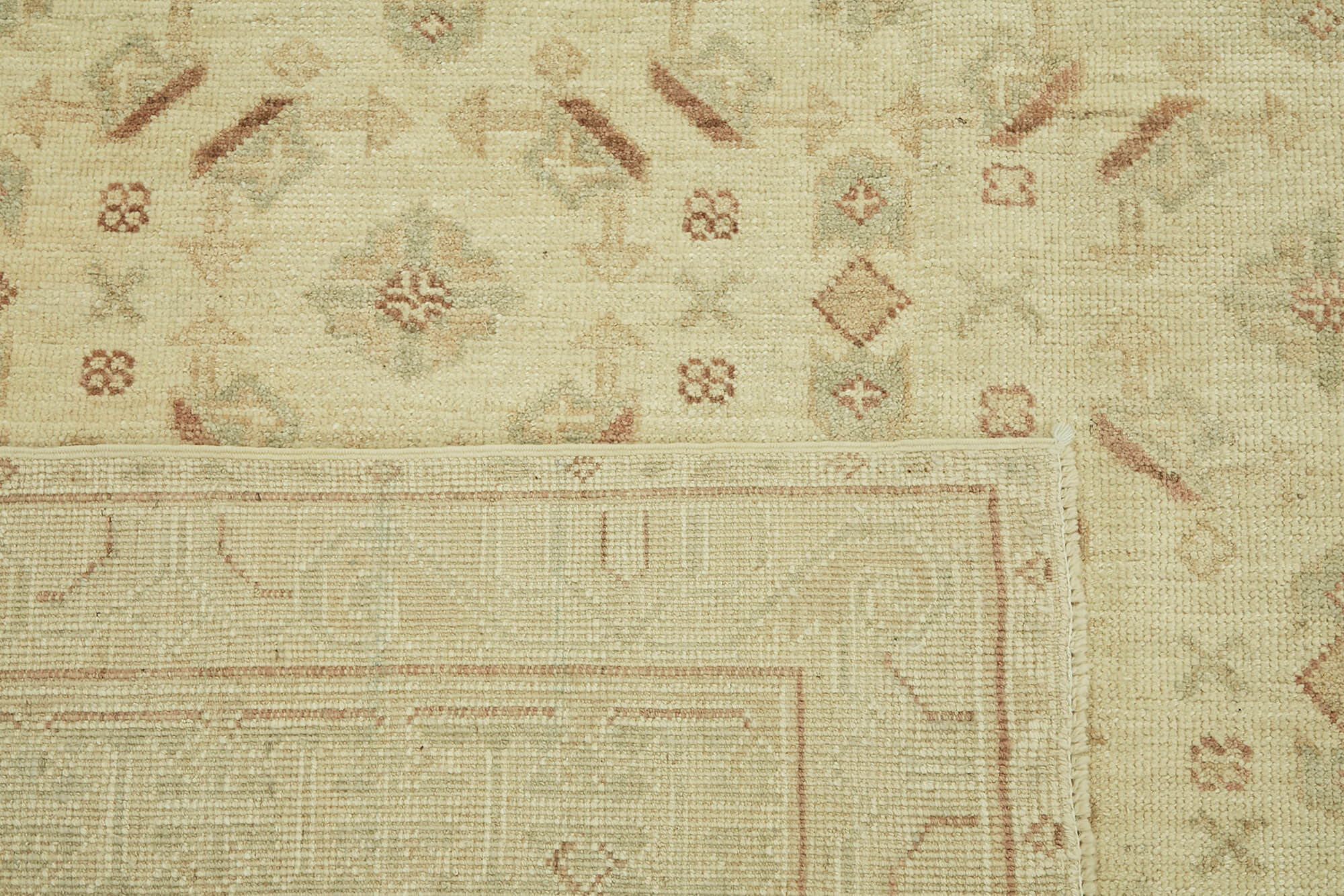 Hand-knotted persian antique 1970s 285 cm x 372 cm beige wool carpet