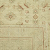 Hand-knotted persian antique 1970s 285 cm x 372 cm beige wool carpet
