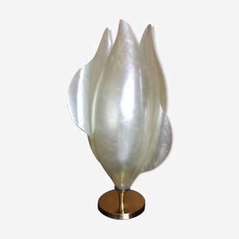 Floral lamp brass flower Laurent Rougier 1970
