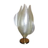 Floral lamp brass flower Laurent Rougier 1970