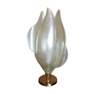 Floral lamp brass flower Laurent Rougier 1970