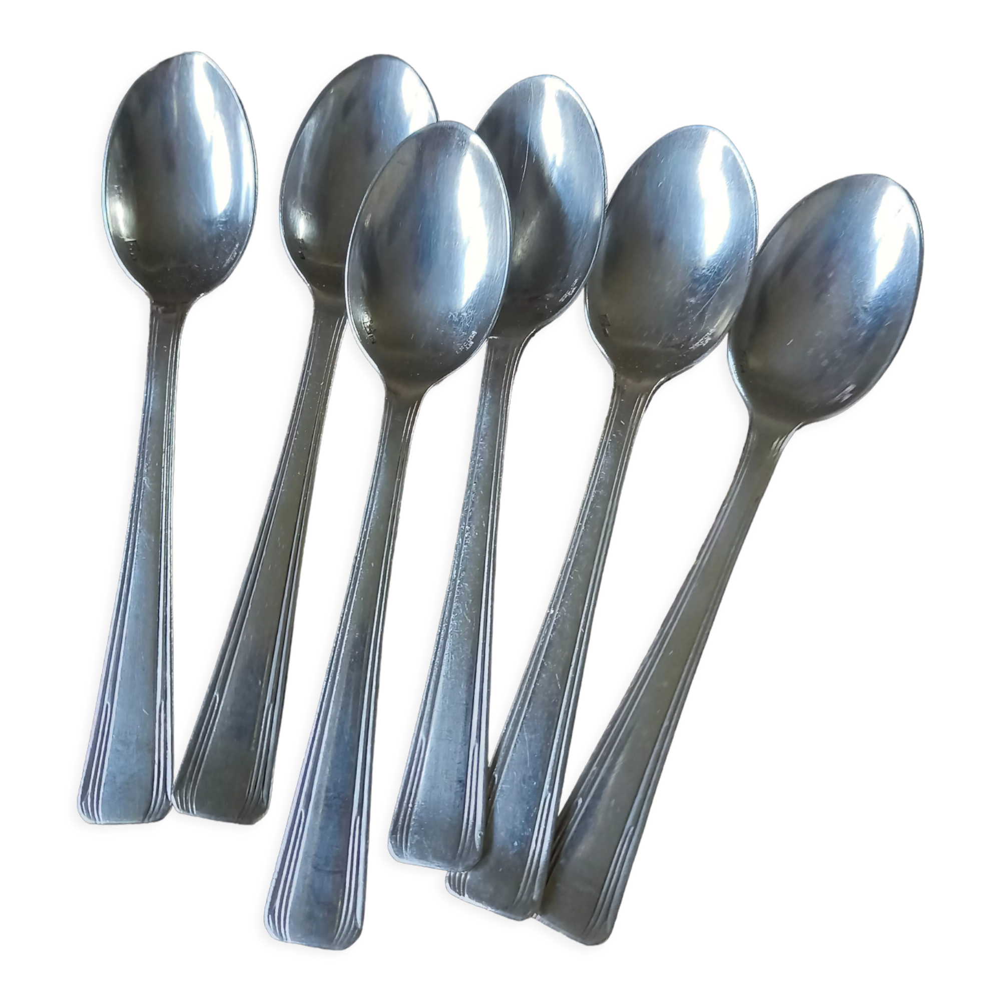Lot 6 small spoons Ercuis silver metal