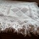 White cotton bed top, old crochet bed throw