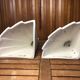 Pair art deco wall lamp angle white plaster made in italy vintage #a469