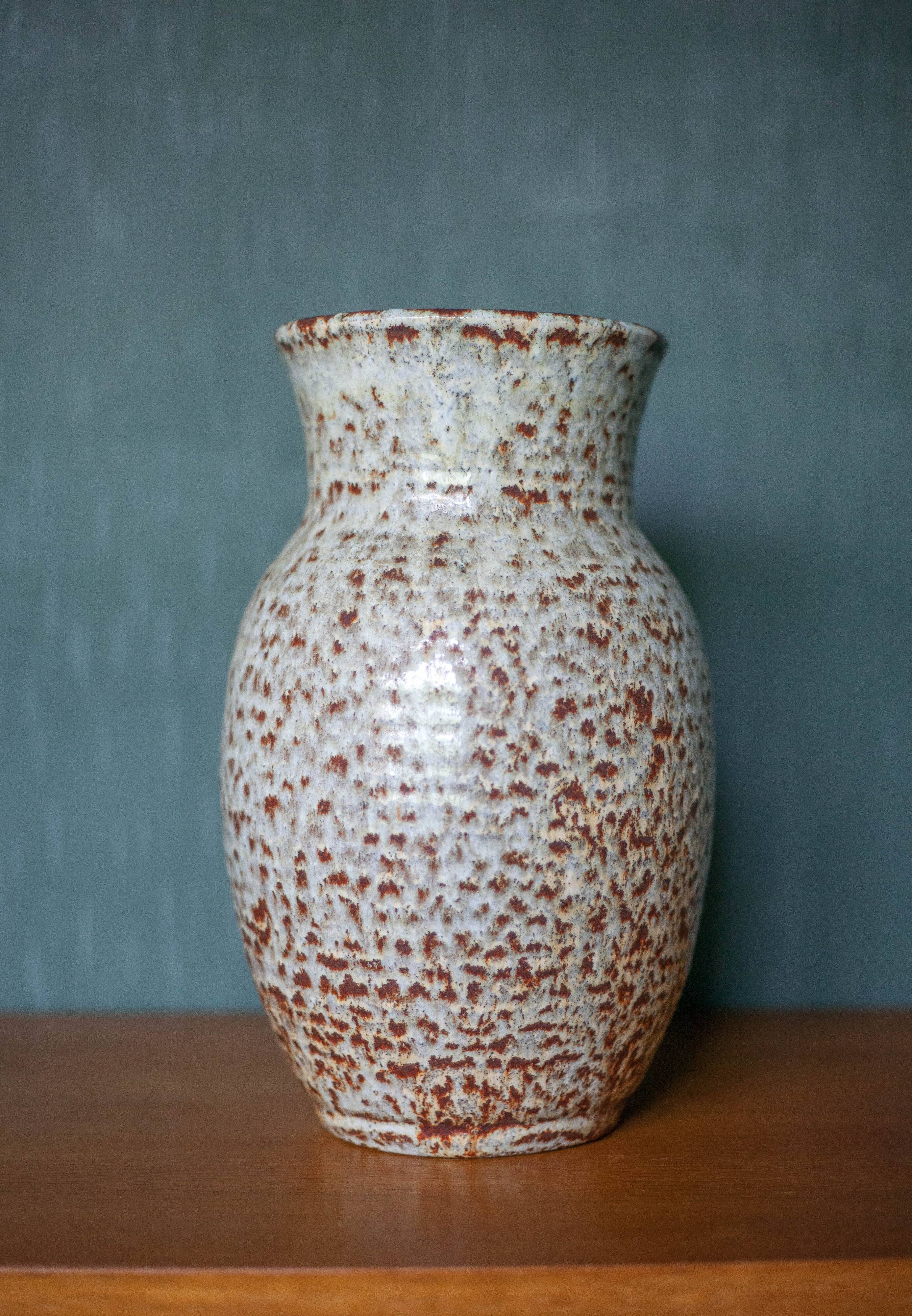 Speckled ceramic vase, west germany