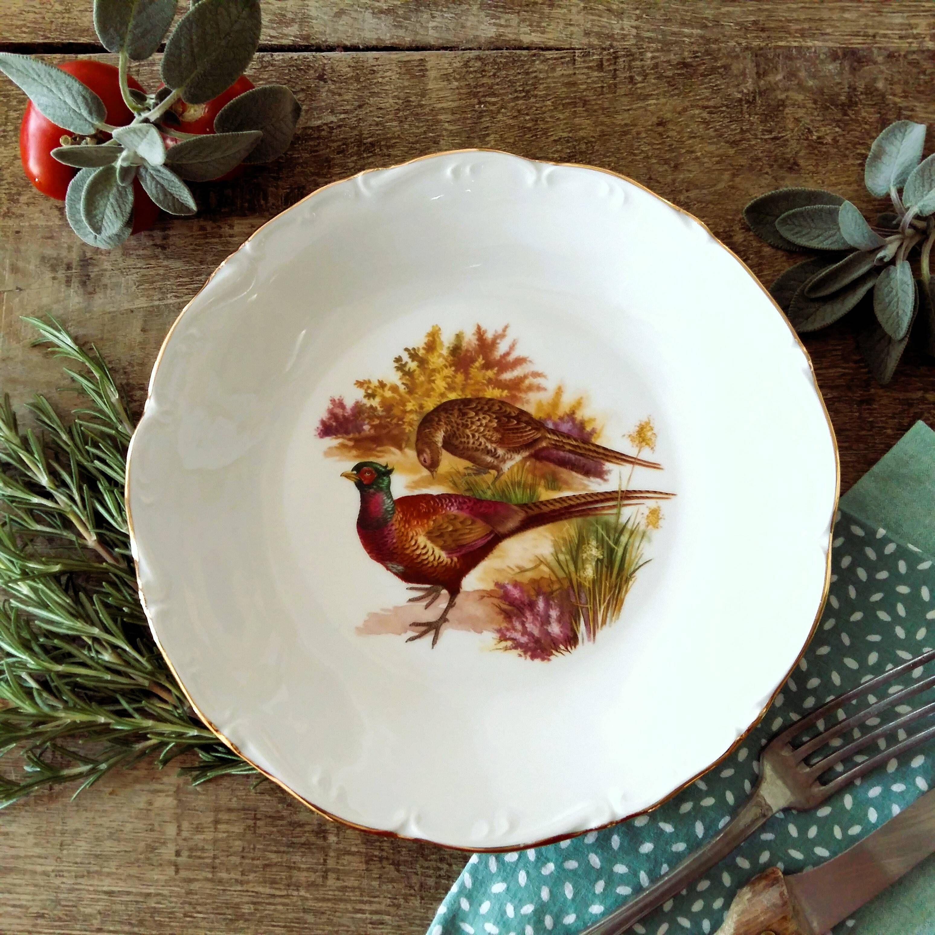 8 mix & match hunting plates. mismatched game plates. wild boar, deer ...