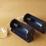 Pair of wall lamps Ikea V413 navy blue vintage design 1980