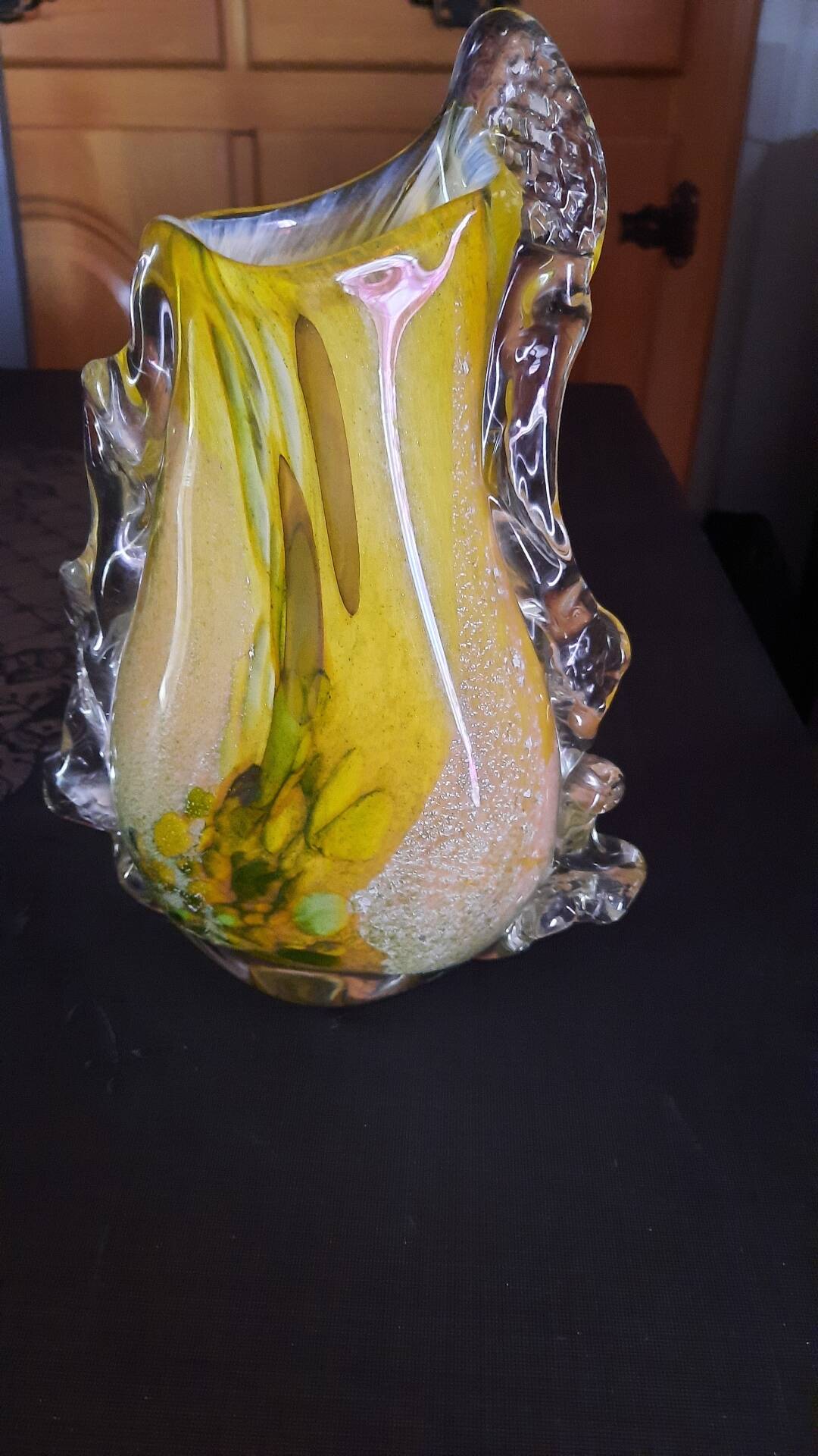 Vintage blown glass artistic vase