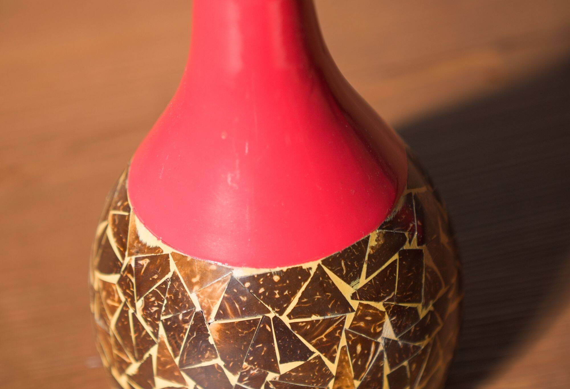 Pair of 1970s-80s Terracotta Vases with Inlaid Mosaic