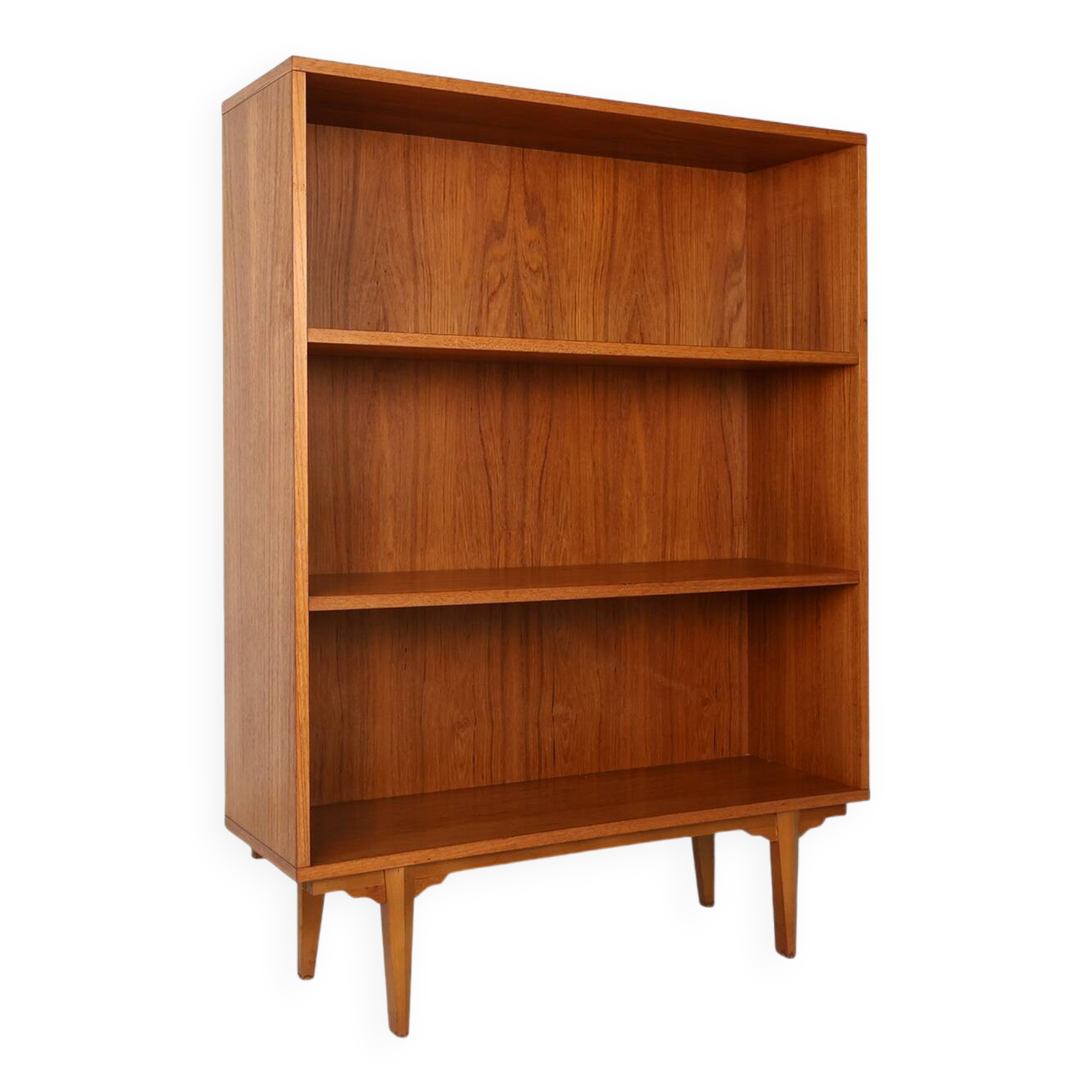 French vintage teak bookcase with 2 shelves from the 1960s