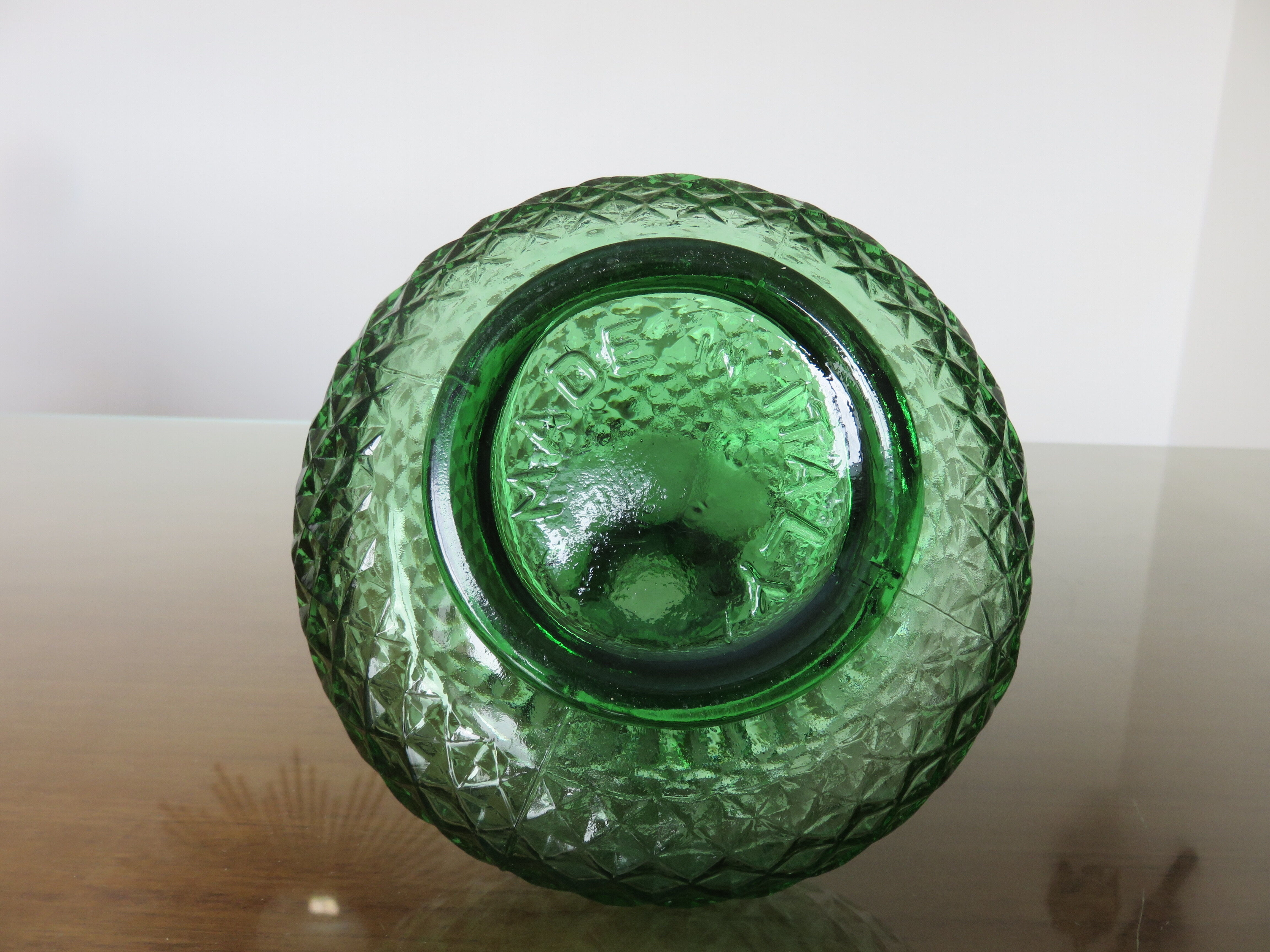 Carafe empoli made in italy diamond tip glass 60s 70s