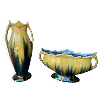 Vase and planter in earthenware Art-Deco period