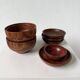 Antique walnut wooden bowls