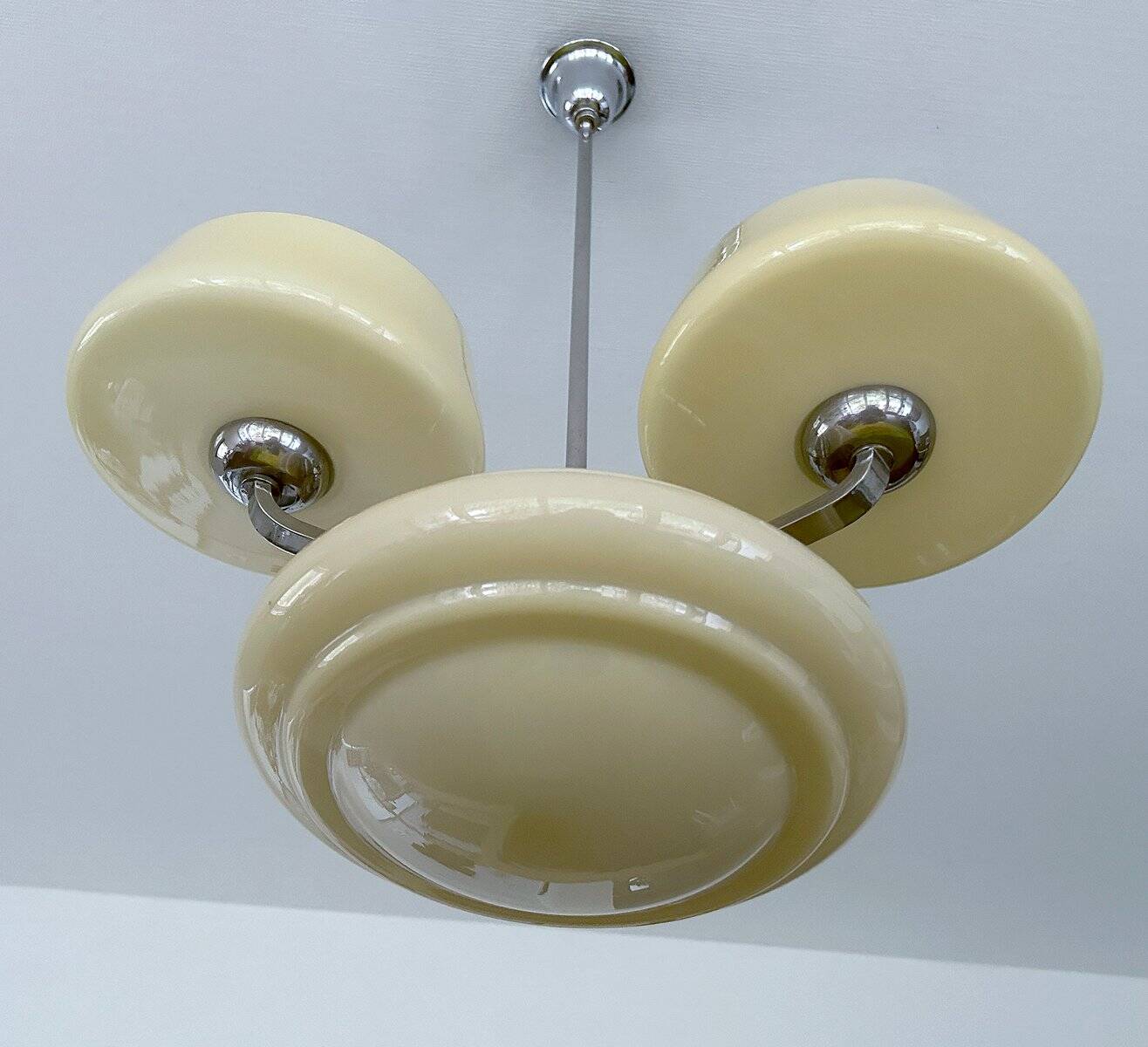 Large Art Deco pendant light in glass, 1930s