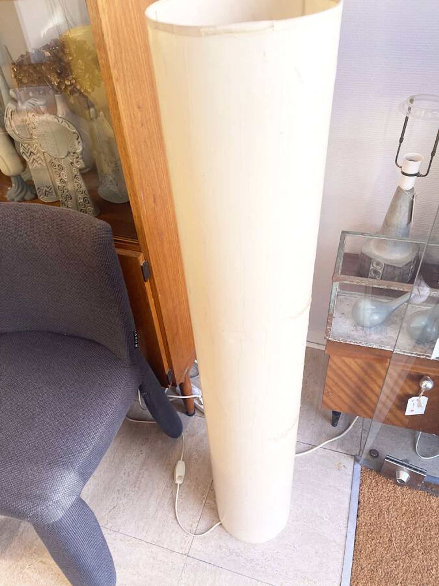 Lampadaire vintage cylindrique  – Années 70