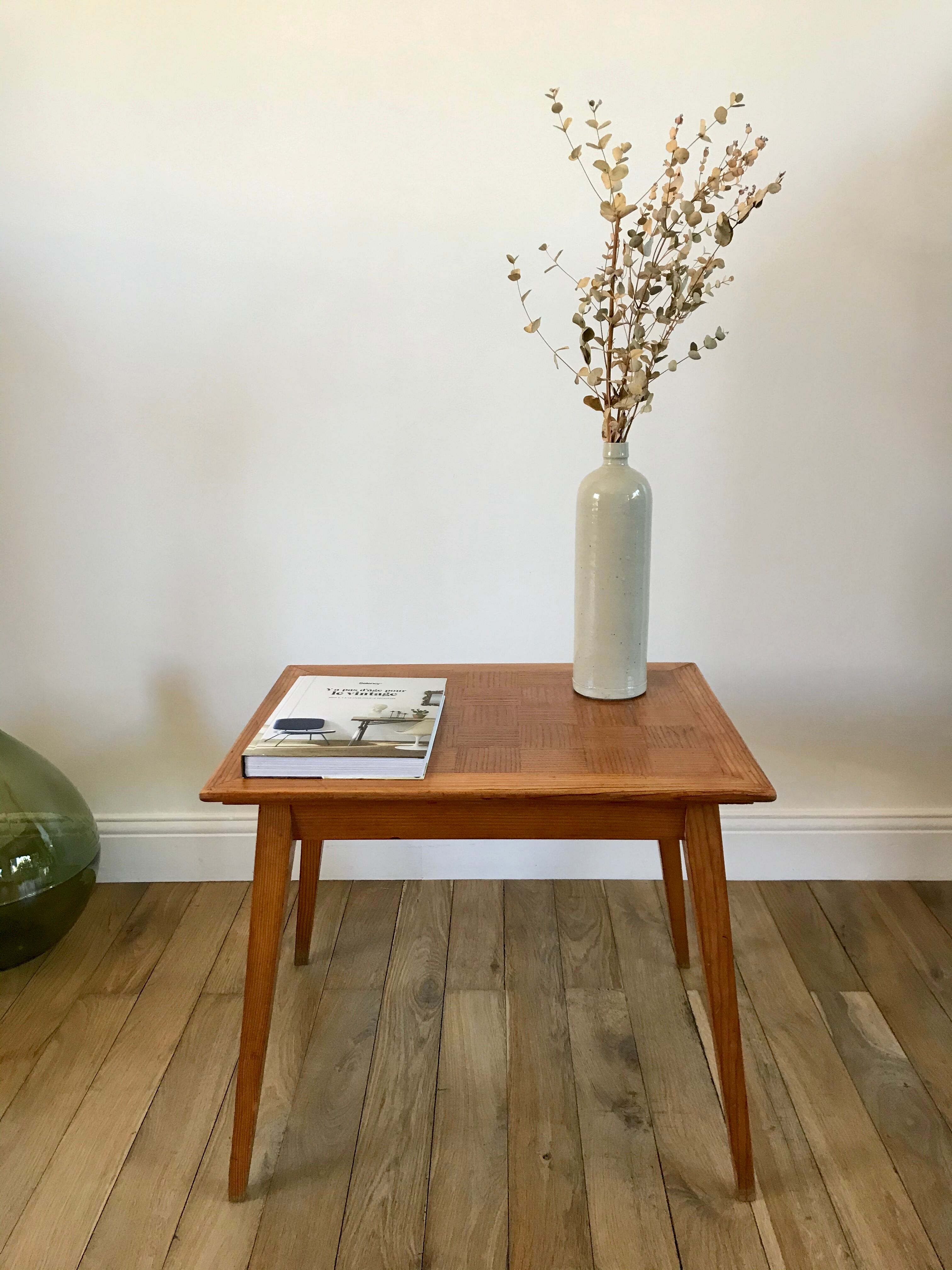 Table basse scandinave en bois années 50-60