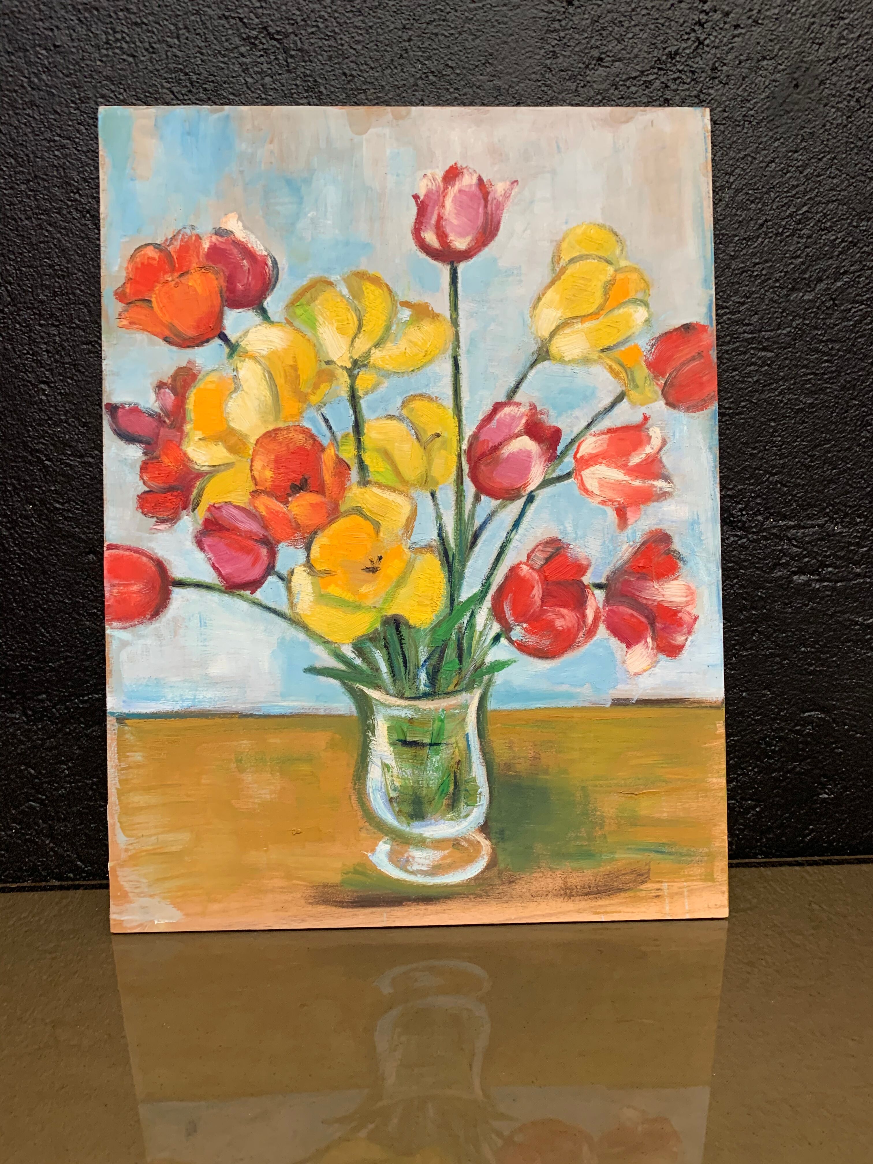 Vintage painting, painting, still life with flowers