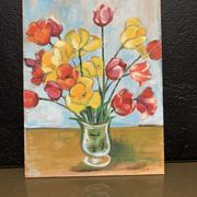 Vintage painting, painting, still life with flowers