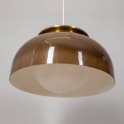 Lustre vintage années 70 en plastique marron design Massoni pour Harvey Guzzini