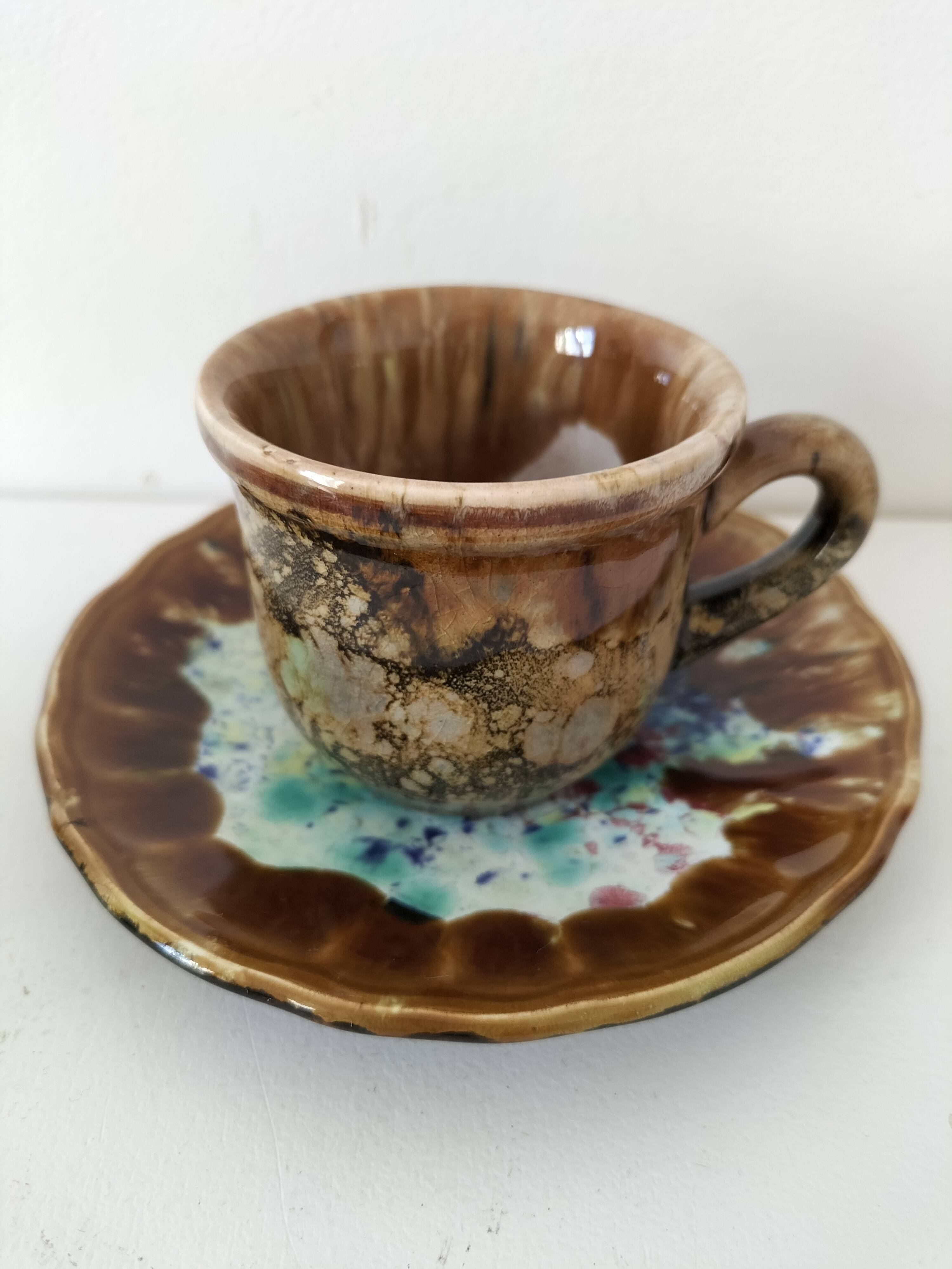 Gaston Gaubier ceramic cups and saucers