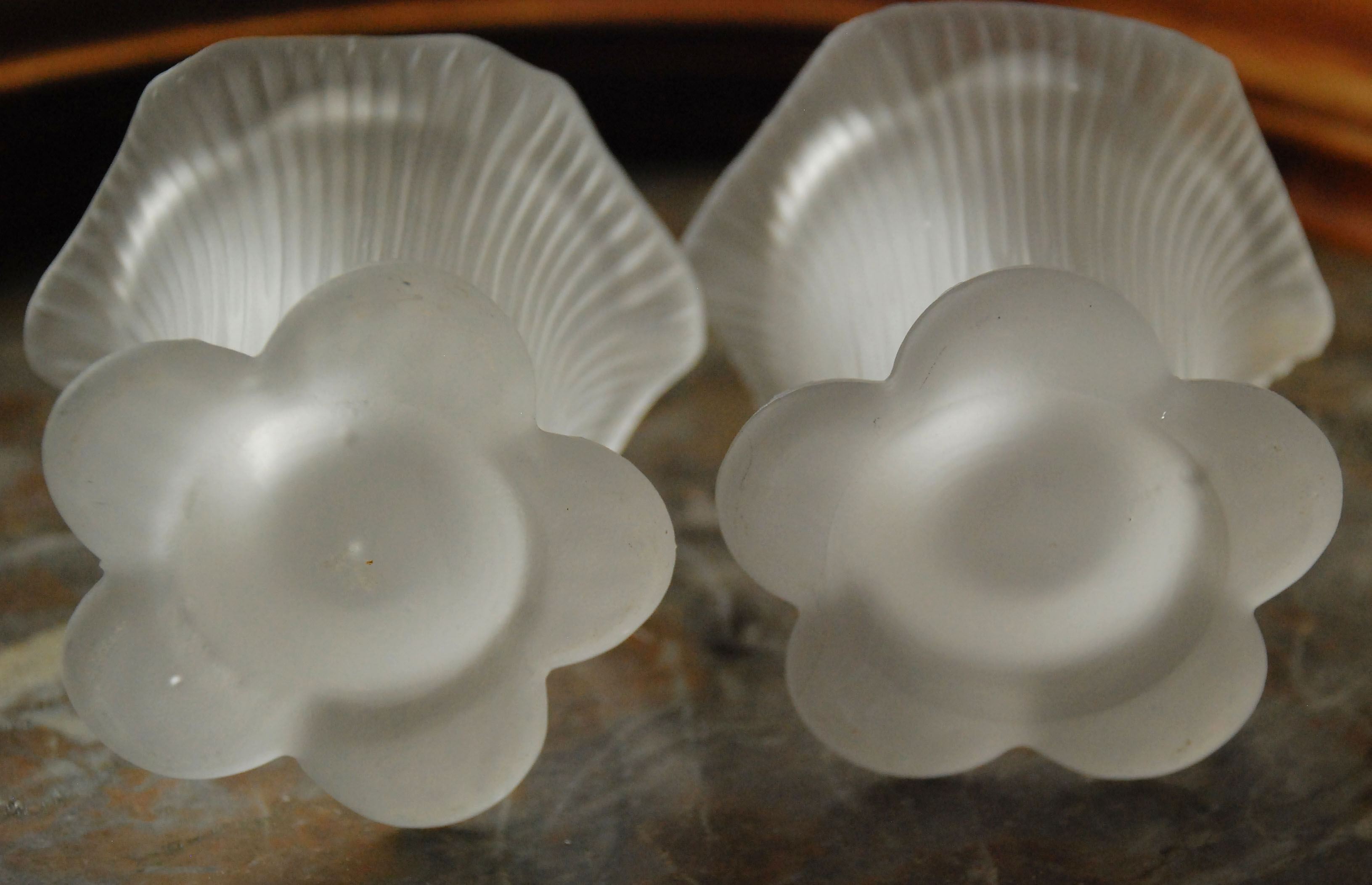 Pair of glass candlesticks