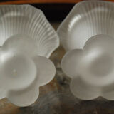 Pair of glass candlesticks