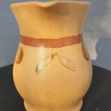 Sandstone pitcher decorated hand Nadège de Sarreguemines 1970