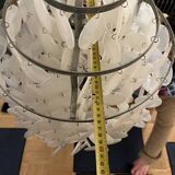 Pearlescent pellet chandelier