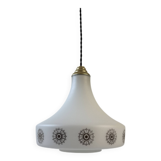 Ancienne suspension opaline 1970 vintage