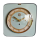 Horloge formica vintage pendule murale silencieuse carrée "SMI vert doré"