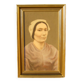 Portrait of a Breton woman in oil