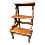 library step ladder vintage mahogany stool ladder