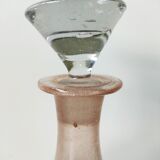 Frosted pale pink glass carafe 29 cm