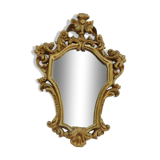 Baroque style mirror in gilded resin 60s 70s