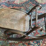 Thonet footrest in curved beech, with original label