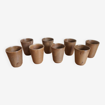 8 Digoin stoneware cups or glasses