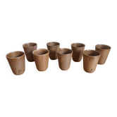 8 tasses ou verres Digoin en grès