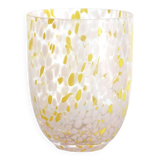 Verre à confettis jaune et rose