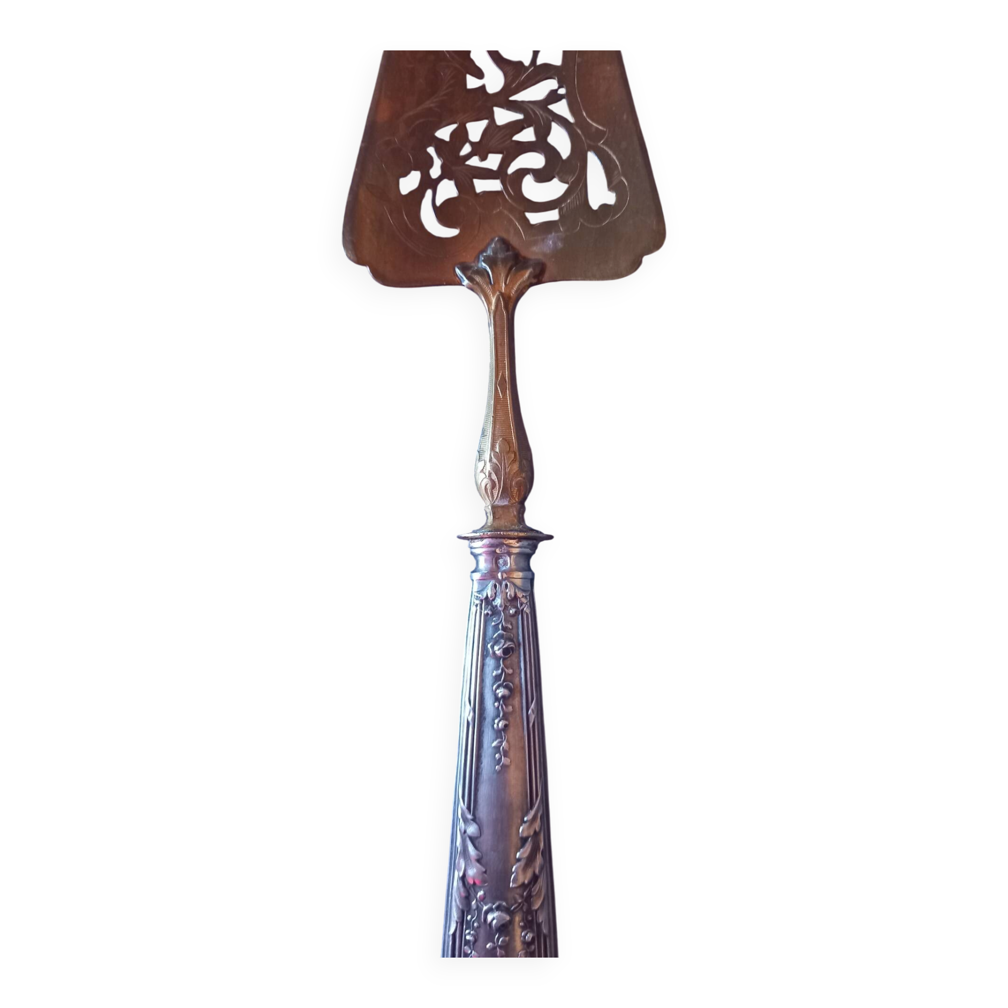 Silver and vermeil openwork art nouveau pie server