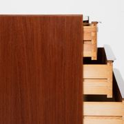 Midcentury Danish chest of 5 drawers in teak 1960s - long drawer handles