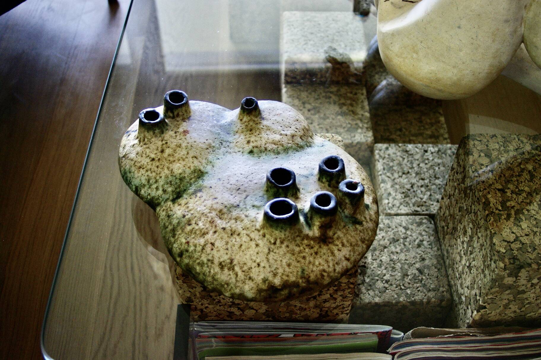 Vintage organic-shaped vase by elmut schaffenacker 1960