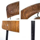 Chaise vintage Pagholz Ahrend Cirkel années 60 assise chêne piètement métal