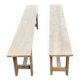 2 renovated farm benches in solid oak 200cm 20th century
