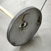 1960s Lidokov Space Age Brass and Opaline Glass Floor Lamp