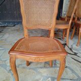 Set of 6 Louis XV chairs in wood and cane
